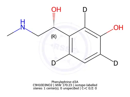 Chemical structure of Phenylephrine-d3A