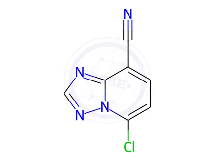 Chemical structure of 5-chloro-[1,2,4]triazolo[1,5-a]pyridine-8-carbonitrile