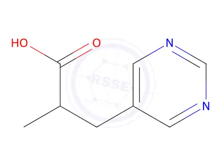 Chemical structure of 2-Methyl-3-(pyrimidin-5-yl)propanoic Acid