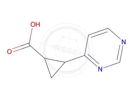 Chemical structure of 2-(Pyrimidin-4-yl)cyclopropane-1-carboxylic acid