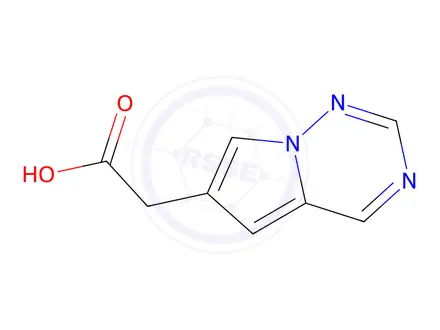 Chemical structure of 2-{pyrrolo[2,1-f][1,2,4]triazin-6-yl}acetic acid