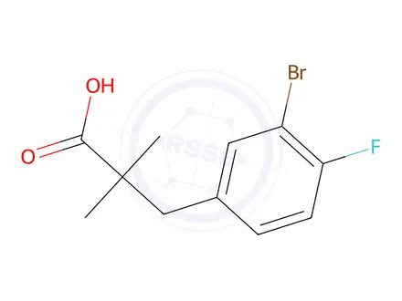 Chemical structure of 3-(3-Bromo-4-fluorophenyl)-2,2-dimethylpropanoic acid