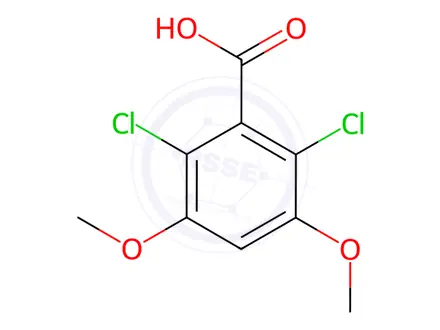 Chemical structure of 2,6-Dichloro-3,5-dimethoxybenzoic Acid