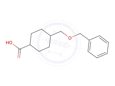 Chemical structure of Cyclohexanecarboxylic acid, 4-[(phenylmethoxy)methyl]-, trans-
