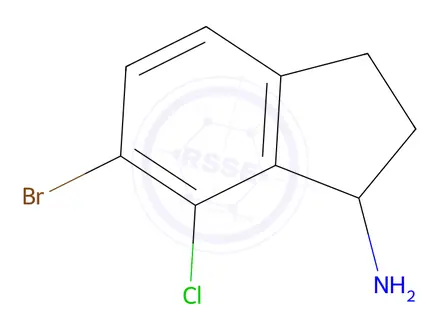 Chemical structure of 6-Bromo-7-chloro-2,3-dihydro-1H-inden-1-amine