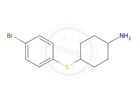 Chemical structure of 4-((4-Bromophenyl)thio)cyclohexan-1-amine