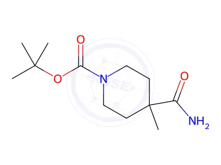 Chemical structure of 1-Boc-4-methylpiperidine-4-carboxamide