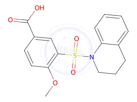 Chemical structure of 3-(3,4-Dihydro-2H-quinoline-1-sulfonyl)-4-methoxy-benzoic acid