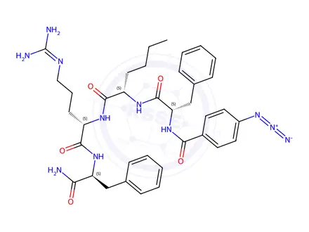 Chemical structure of N-(4-azidobenzoyl)FnLRFamide