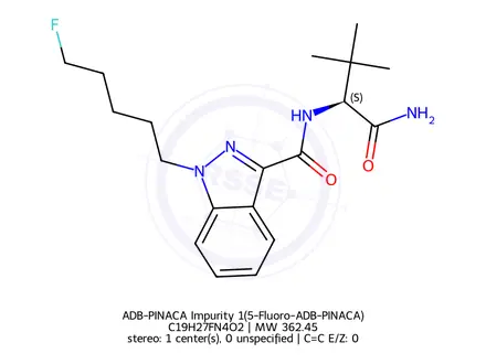 Chemical structure of ADB-PINACA Impurity 1(5-Fluoro-ADB-PINACA)