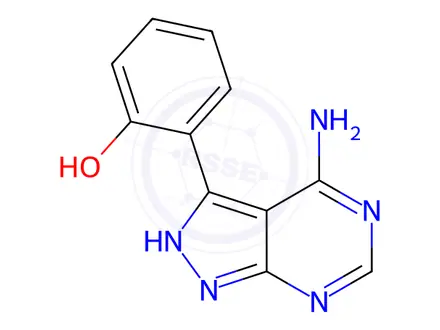 Chemical structure of 2-(4-Amino-2H-pyrazolo[3,4-d]pyrimidin-3-yl)phenol