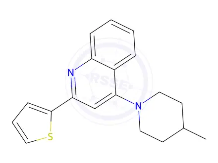 Chemical structure of 4-(4-Methylpiperidin-1-yl)-2-(thiophen-2-yl)quinoline