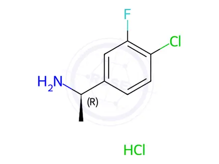 Chemical structure of (R)-1-(4-Chloro-3-fluorophenyl)-ethanamine hydrochloride
