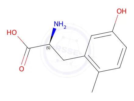 Chemical structure of (S)-2-amino-3-(5-hydroxy-2-methylphenyl)propanate