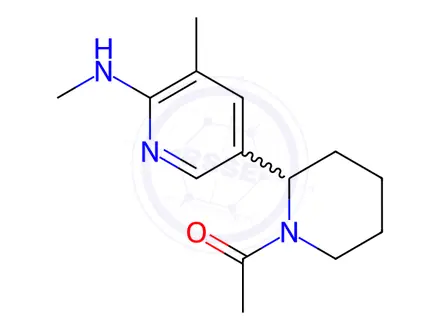 Chemical structure of 1-(2-(5-Methyl-6-(methylamino)pyridin-3-yl)piperidin-1-yl)ethan-1-one