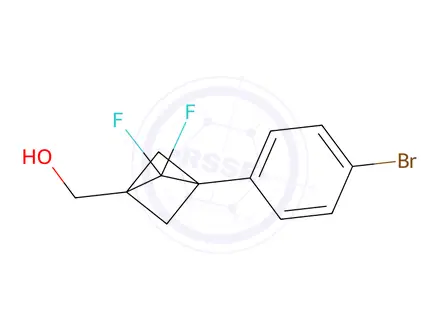 Chemical structure of (3-(4-Bromophenyl)-2,2-difluorobicyclo[1.1.1]Pentan-1-yl)methanol