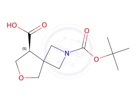 Chemical structure of (S)-2-(tert-butoxycarbonyl)-6-oxa-2-azaspiro[3.4]Octane-8-carboxylic acid