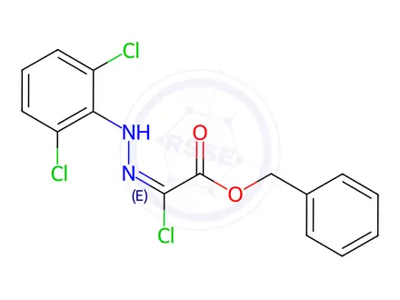 Chemical structure of Benzyl 2-chloro-2-[2-(2,6-dichlorophenyl)hydrazono]acetate