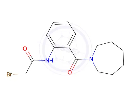 Chemical structure of N-[2-(1-Azepanylcarbonyl)phenyl]-2-bromoacetamide