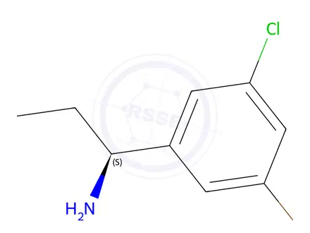 Chemical structure of (S)-1-(3-bromo-5-chlorophenyl)propan-1-amine