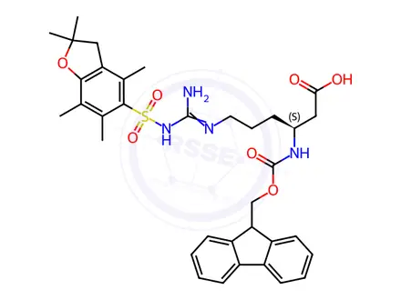 Chemical structure of Fmoc-L-HomoArg(Pbf)-OH