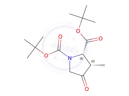 Chemical structure of (2S,3S)-Di-tert-butyl 3-methyl-4-oxopyrrolidine-1,2-dicarboxylate