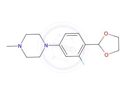 Chemical structure of 2-[2-Fluoro-4-(4-Methylpiperazino)phenyl]-1,3-dioxolane