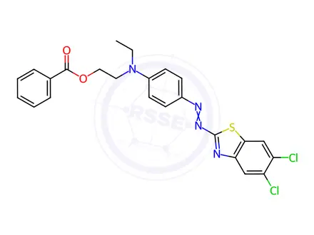Chemical structure of Ethanol, 2-[[4-[(5,6-dichloro-2-benzothiazolyl)azo]phenyl] ethylamino]-, benzoate(ester)