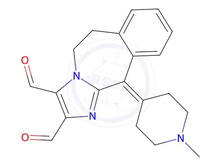 Chemical structure of 11-(1-methylpiperidin-4-ylidene)-6,11-dihydro-5H-benzo[d]imidazo[1,2-a]azepine-2,3-dicarbaldehyde