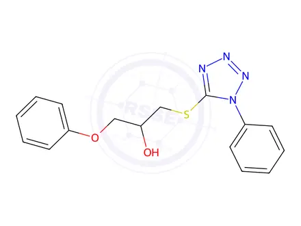 Chemical structure of 1-phenoxy-3-(1-phenyltetrazol-5-yl)sulfanyl-propan-2-ol