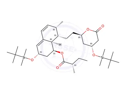 Chemical structure of Pravastatin Lactone Di-(tert-butyldimethylsilyl) Ether
