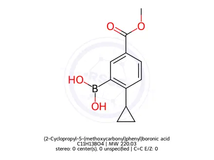 Chemical structure of (2-Cyclopropyl-5-(methoxycarbonyl)phenyl)boronic acid