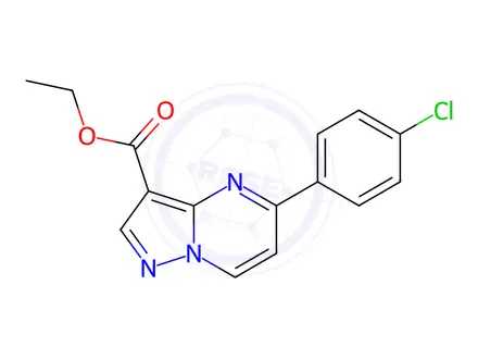 Chemical structure of Ethyl 5-(4-chlorophenyl)pyrazolo[1,5-a]pyrimidine-3-carboxylate
