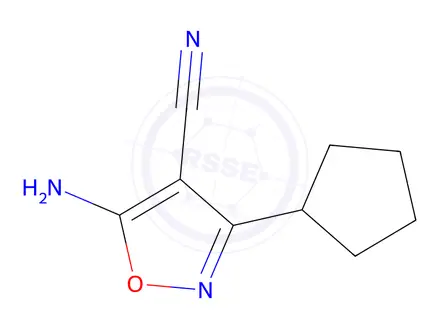 Chemical structure of 5-Amino-3-cyclopentylisoxazole-4-carbonitrile