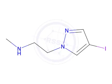 Chemical structure of 2-(4-iodo-1h-pyrazol-1-yl)-n-methylethan-1-amine