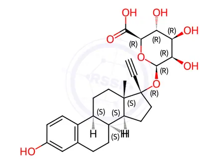 Chemical structure of Ethynyl Estradiol 17-b-D-Glucuronide