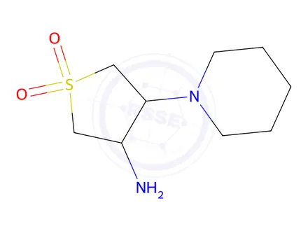 Chemical structure of 3-Amino-4-(piperidin-1-yl)tetrahydrothiophene 1,1-dioxide