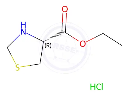 Chemical structure of Ethyl L-thiazolidine-4-carboxylate hydrochloride
