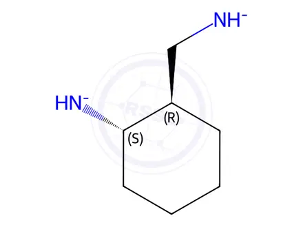 Chemical structure of Platinum, (2-aminocyclohexanemethanamine-N,N')[ethane-dioato(2-)-O,O']-, (SP-4-3), (1S-trans)