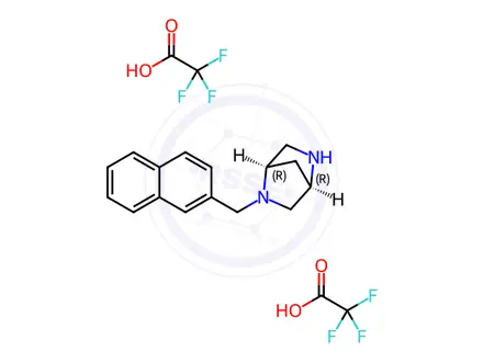 Chemical structure of (1S,4S)-2-Naphthalen-2-ylmethyl-2,5-diaza-bicyclo[2.2.1]heptane di-Trifluoro-acetic Acid