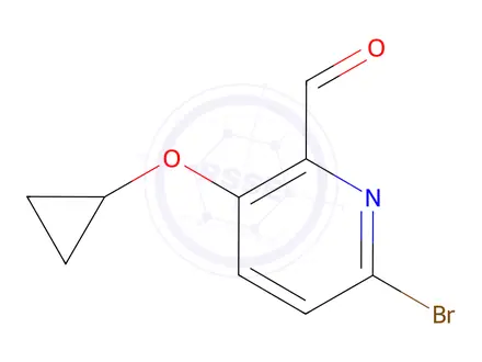 Chemical structure of 6-Bromo-3-cyclopropoxypicolinaldehyde