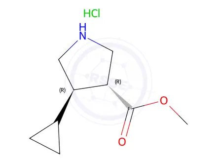 Chemical structure of Methyl (3R,4R)-4-cyclopropylpyrrolidine-3-carboxylate hydrochloride