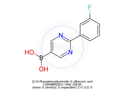 Chemical structure of (2-(3-Fluorophenyl)pyrimidin-5-yl)boronic acid