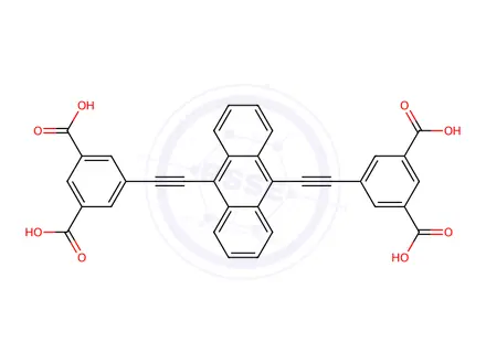 Chemical structure of 5,5'-(9,10-anthracenediyldi-2,1-ethynediyl)bis-isophthalic acid