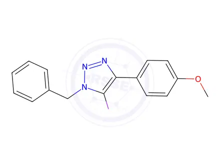 Chemical structure of 1-Benzyl-5-iodo-4-(4-methoxyphenyl)-1H-1,2,3-triazole