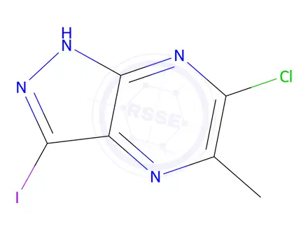 Chemical structure of 6-Chloro-3-iodo-5-methyl-1H-pyrazolo[3,4-b]pyrazine