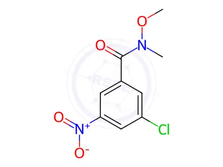 Chemical structure of Benzamide, 3-chloro-N-methoxy-N-methyl-5-nitro-