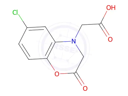 Chemical structure of 2-(6-Chloro-2-oxo-3,4-dihydro-2h-1,4-benzoxazin-4-yl)acetic acid