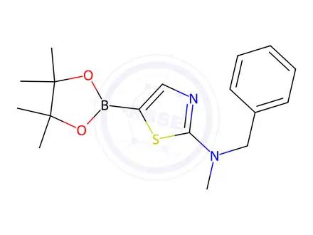 Chemical structure of N-benzyl-N-methyl-5-(4,4,5,5-tetramethyl-1,3,2-dioxaborolan-2-yl)thiazol-2-amine