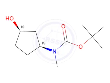 Chemical structure of tert-butyl N-[(1S,3R)-3-hydroxycyclopentyl]-N-methyl-carbamate